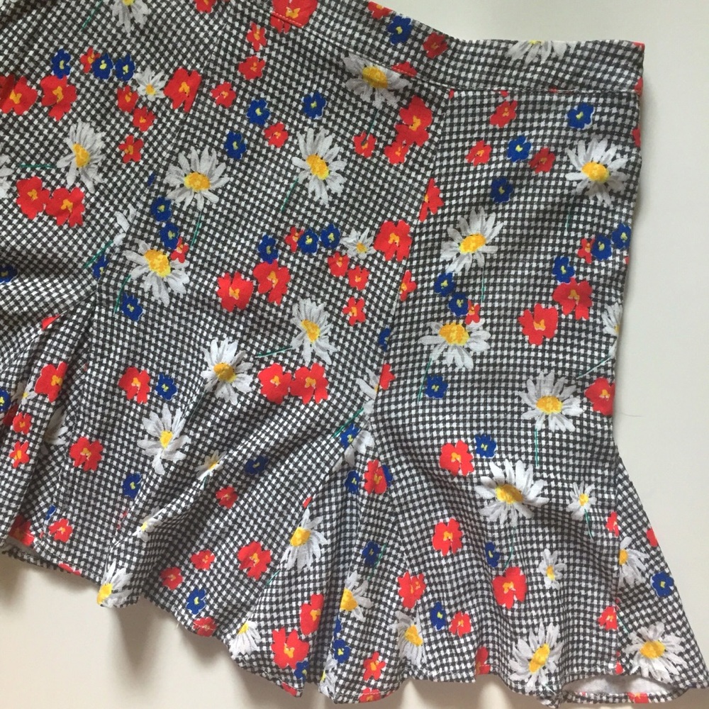 MINKPINK Gingham Daisy Skirt